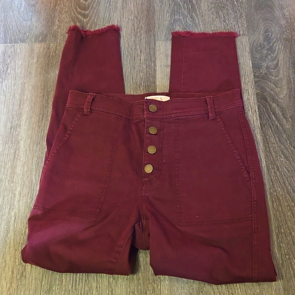 Maroon Loft Skinny Jeans